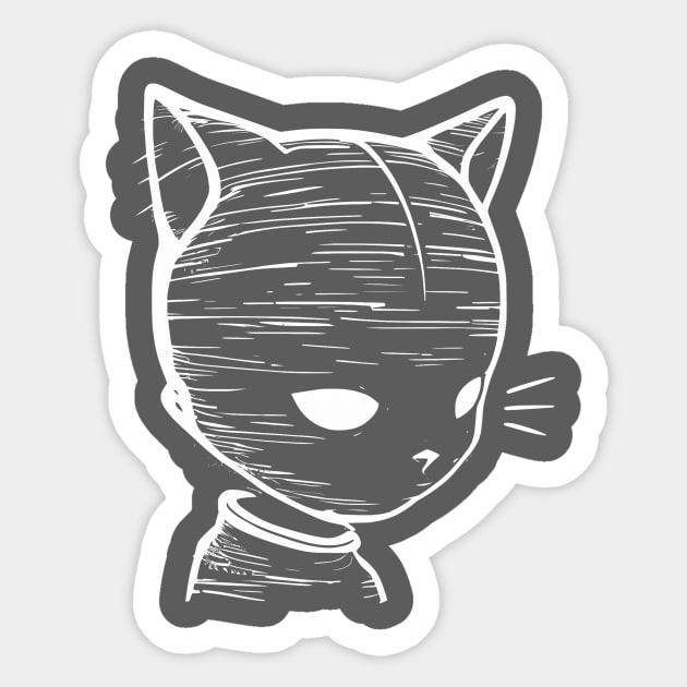 Cat face outline Cats Sticker TeePublic